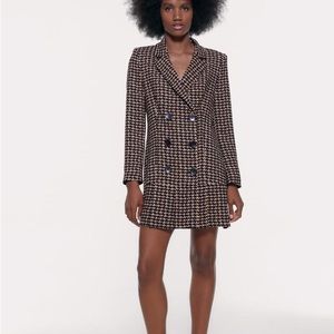 Zara houndstooth blazer dress. New with tags, never worn.